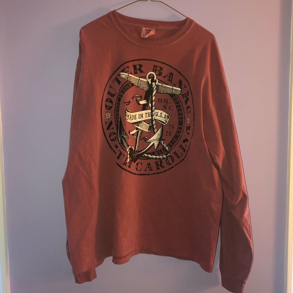 Dusty Pink Outer Banks NC Long Sleeve T-Shirt